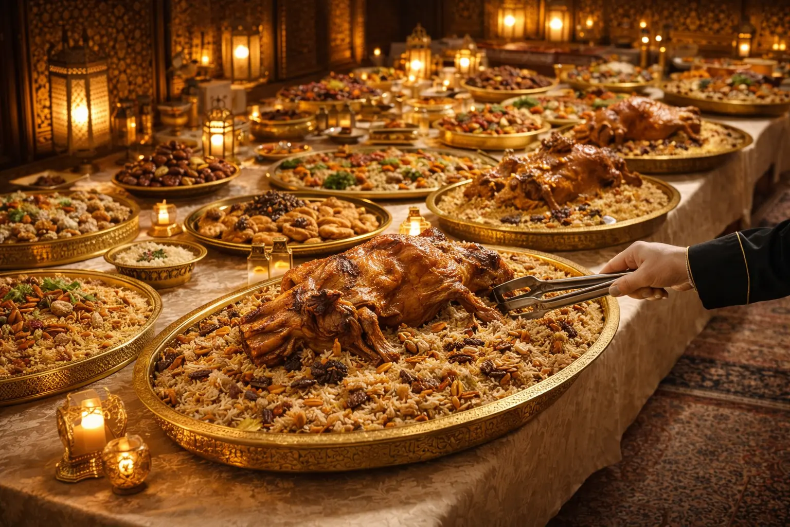 Luxurious Royal Iraqi Qoozi banquet served by Kahramana Baghdad